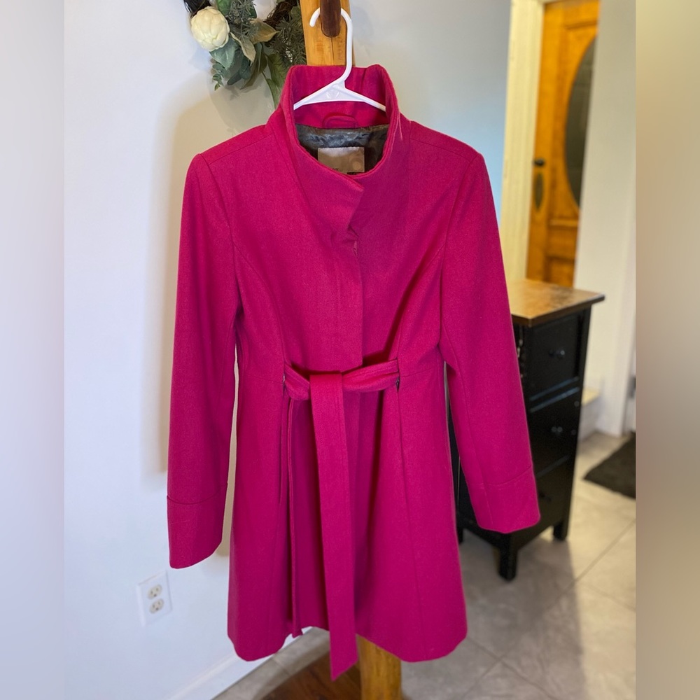 Pink wool pea coat, women’s size medium, old navy.